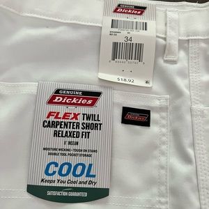 Mens dickie’s white painters shorts size 34